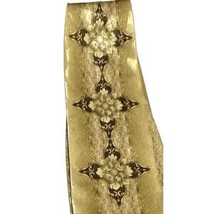 MCM ABSTRACT NECKTIE GOLD CROSS  POLYESTER DESIGNER 60" X 4" MENS
